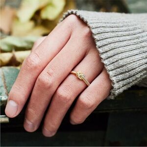 Gold And Silver Knot Ring Luxury Premium Feeling Ring Size 6